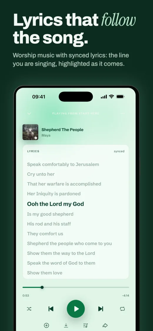 Lyrics that follow the song